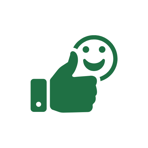 thumbs up and happy face icon