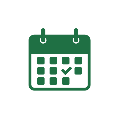 icon of calendar with one day checked off