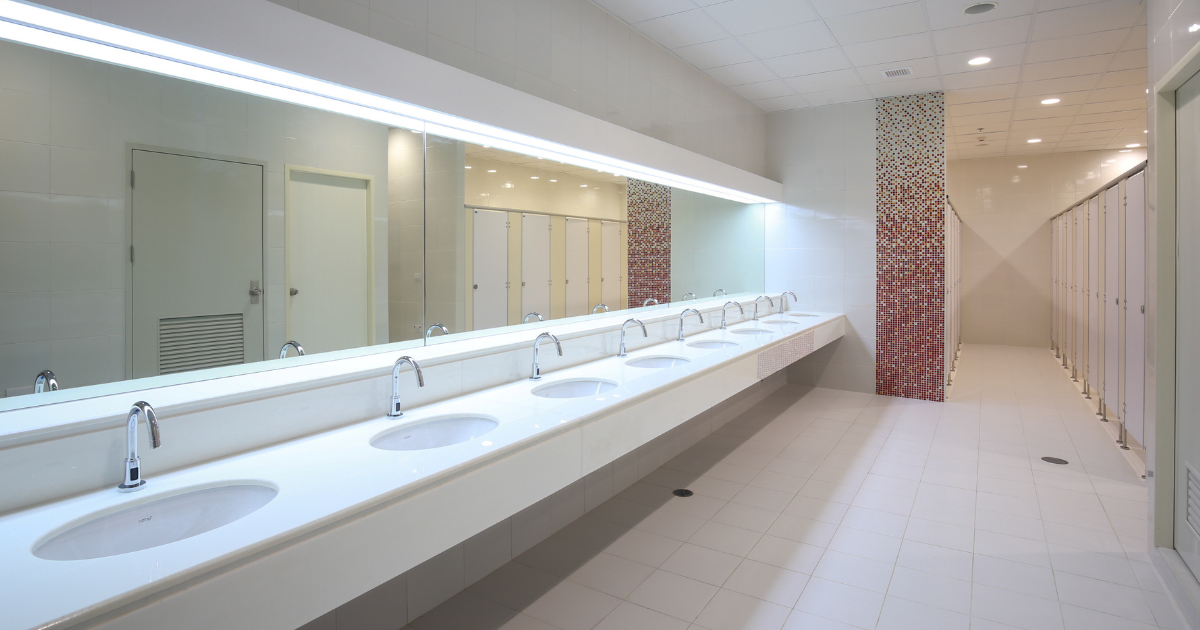 office bathroom, sanitized and clean office bathroom, sanitized and clean