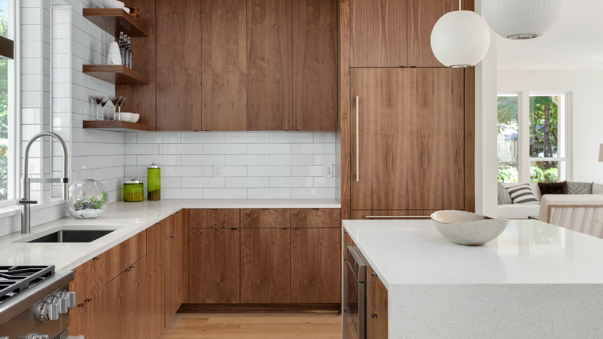 Kitchen after a post-construction cleaning services done by Tidy Cleaning Services